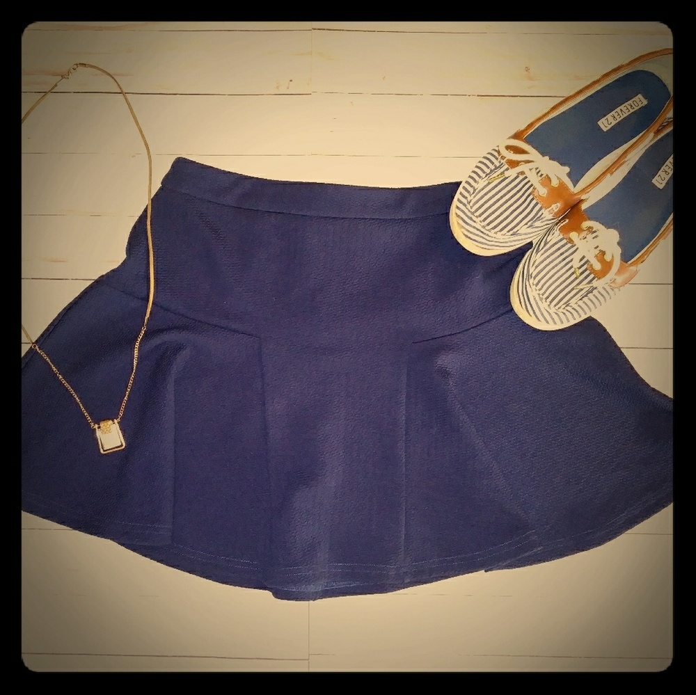 Forever 21 Navy Skater Skirt -- Medium